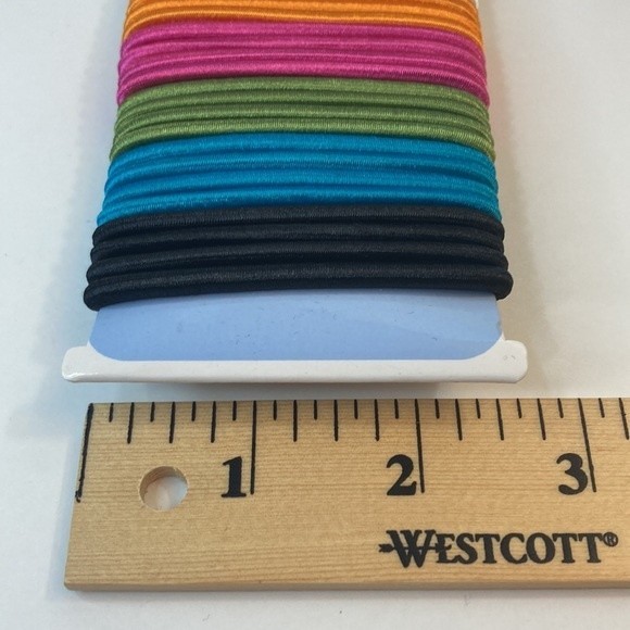 Scunci No Damage Satin Smooth Hair Elastics Pink Blue Green Yellow Black - Picture 4 of 13